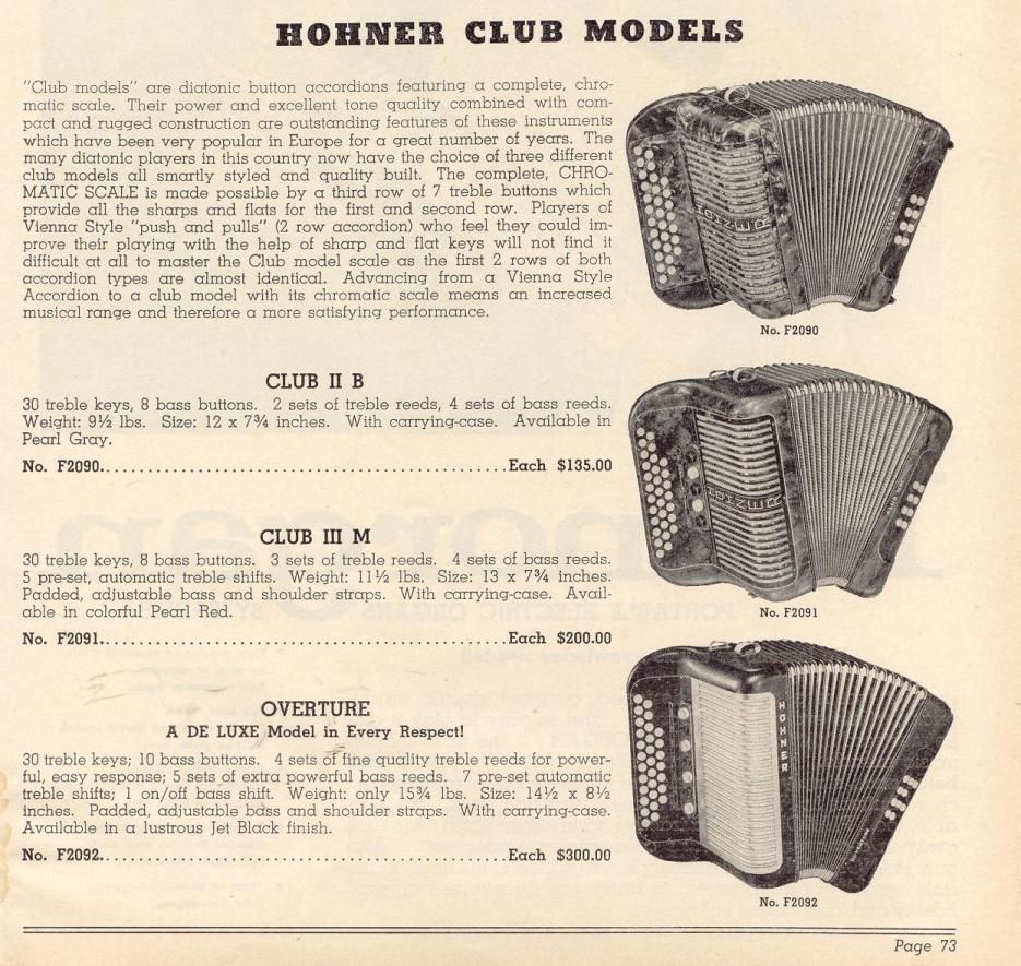 Hohner ad, 1957 -- detail